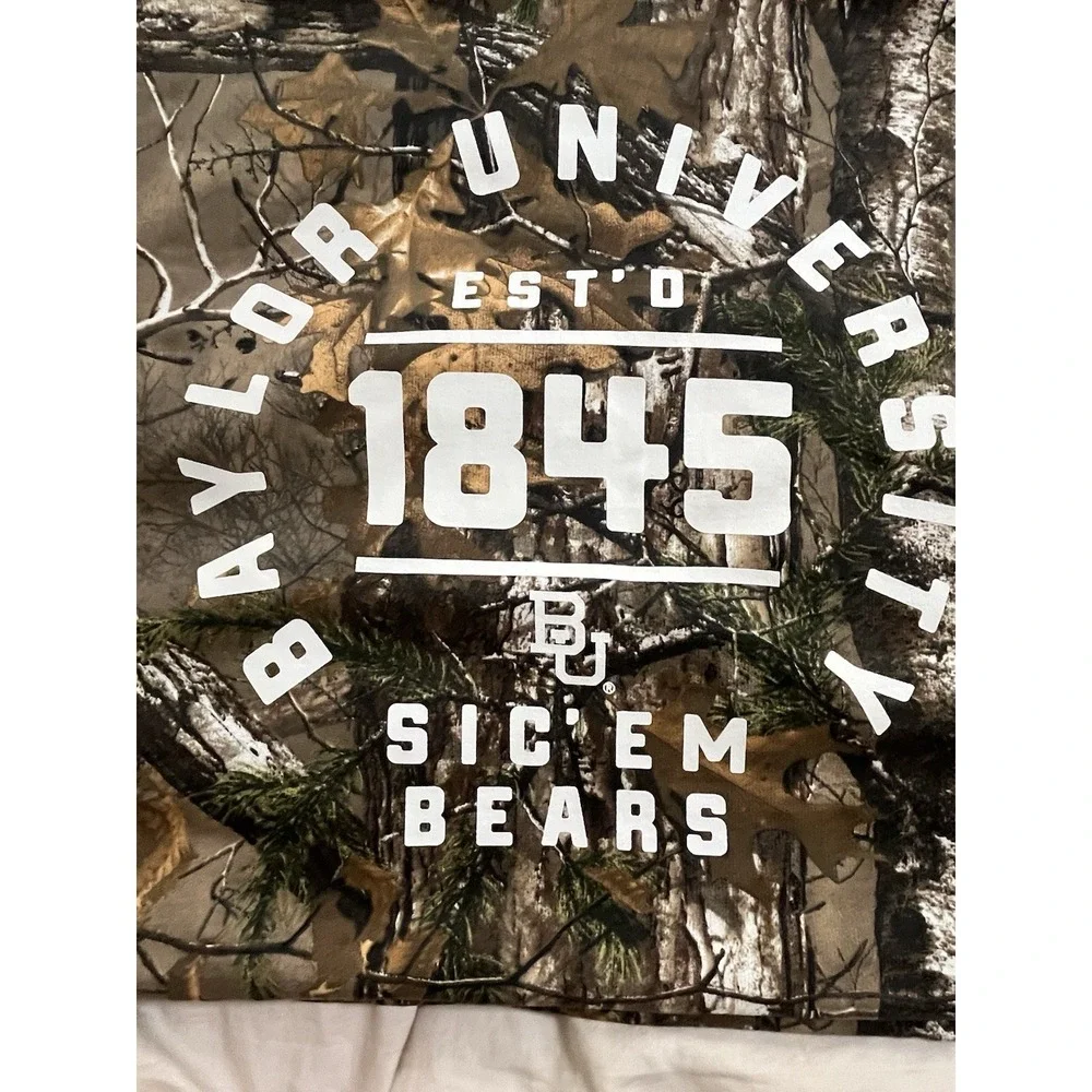 RealTree Edge Camo Print On Baylor University Blanket Cotton 54x83